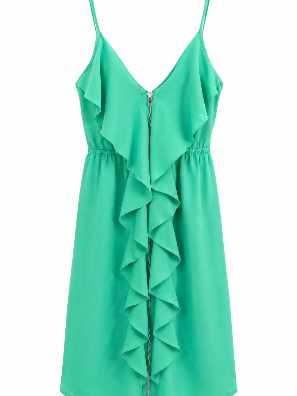 Hello Miss Mint Green Ruffle Front Sleeveless Dress Size Small